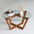 Masuta de cafea, Neostill, Lotus, 75x35x75 cm, Lemn