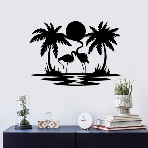 Decoratiune de perete, love 6, metal, dimensiune: 70 x 49 cm, negru
