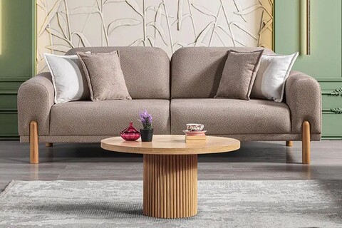 Canapea extensibila 3 locuri, Atelier del Sofa, 752EST1122, Frame: 70% HORNBEAM/30% MELAMINE COATED CHIPBOARD, Maro