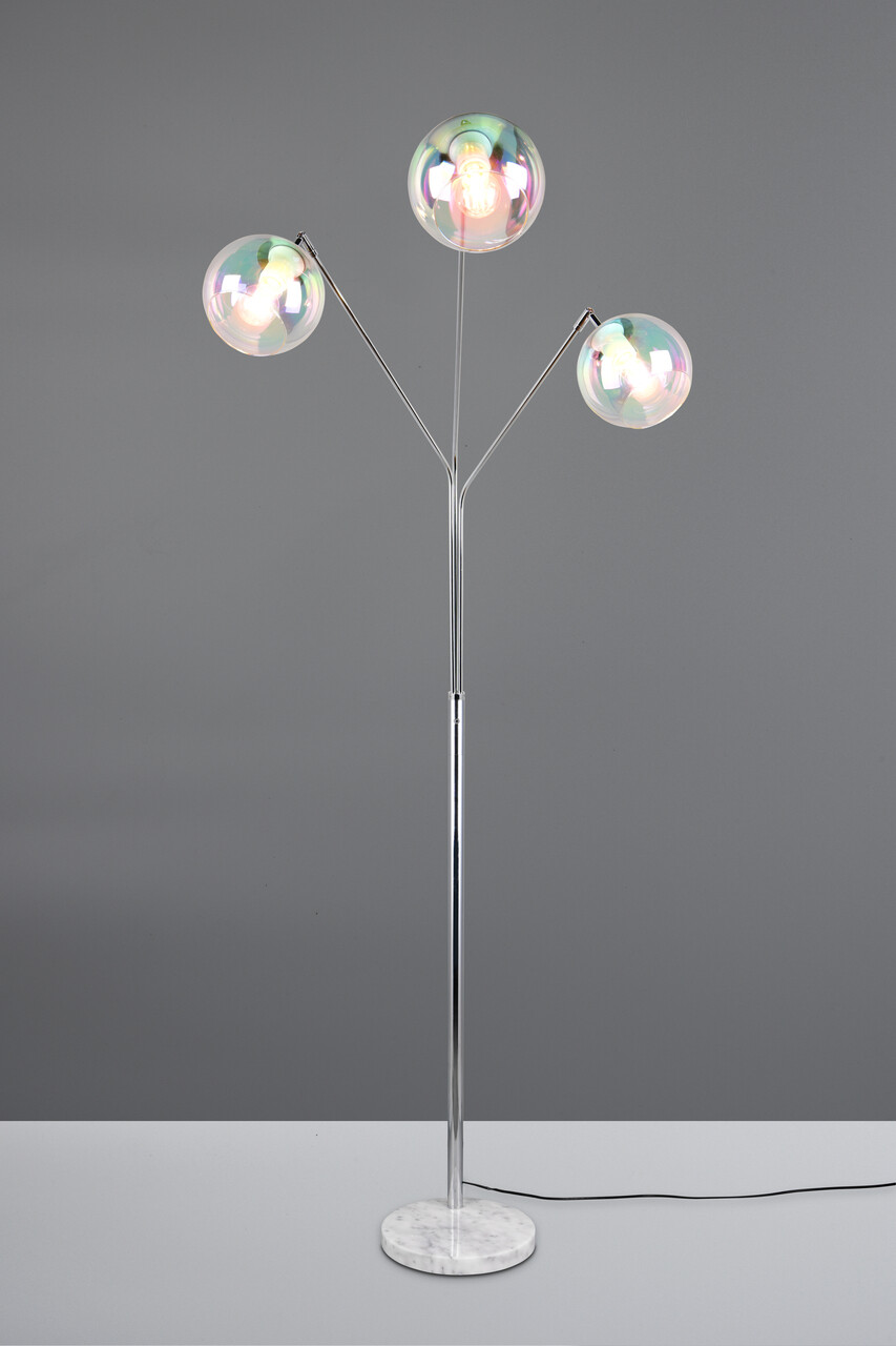 Lampadar Paxton, TRIO, 30x18x200 cm, 10W, 3x E27, metal, argintiu - view 4