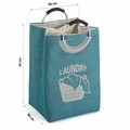 Cos de rufe cu manere Versa, 30x36x55 cm, poliester, albastru