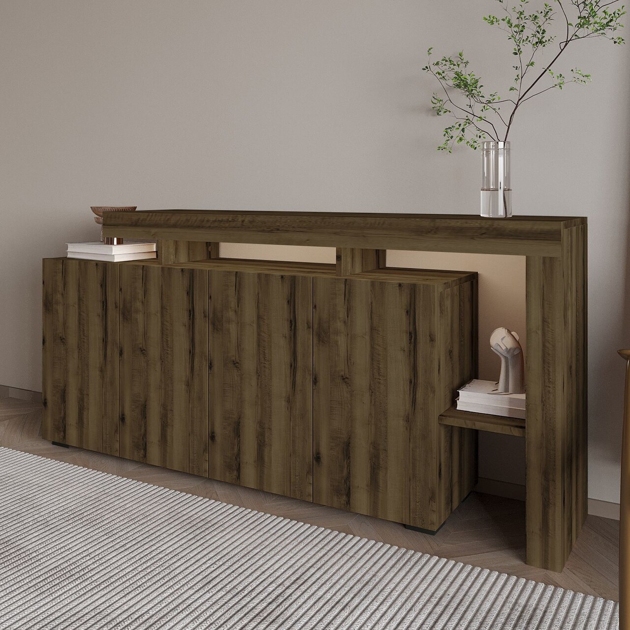 Consola, Hanah Home, Beliz, 170x80x35 cm, Nuc antic - view 5