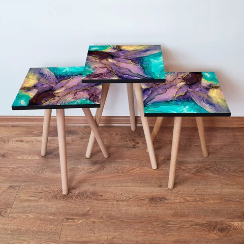 Set masute 3 piese, leona, 3shp282, multicolor