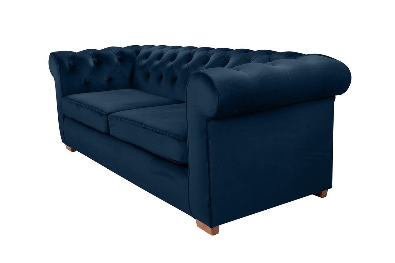 Canapea extensibila Oxford Chesterfield, 88x216x75 cm, 3 locuri, Dark Blue - 2 | YEO