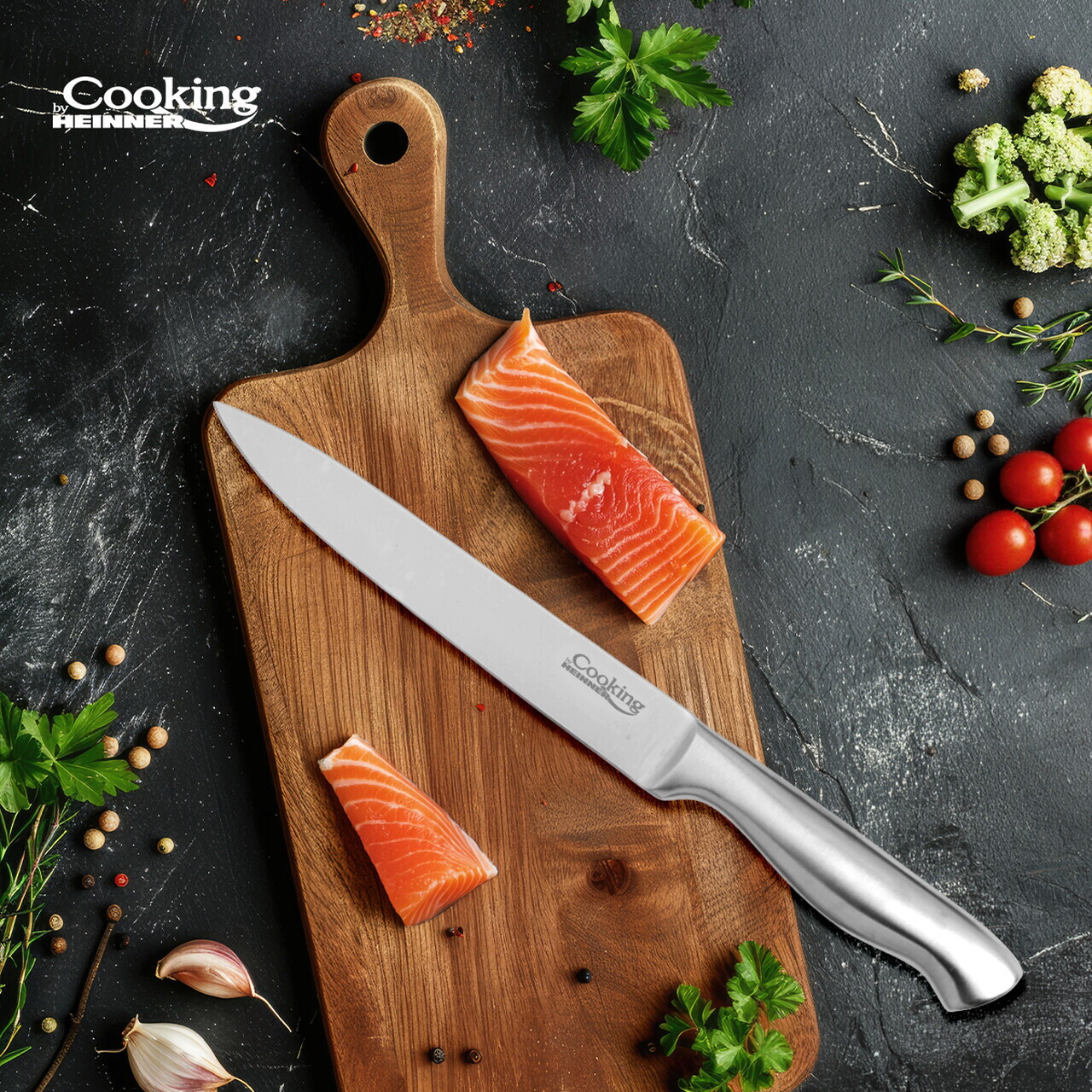 Cutit pentru feliere Stone Chef, Cooking by Heinner, 20 cm, inox, argintiu