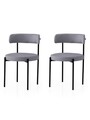 Set scaune 2 piese, Nmobb, Gını, Negru / Gri închis