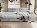 Coltar extensibil dreapta 3 locuri ELTAP, RT-84MO, Blezalt, 240x150x82 cm, lemn/poliester, gri deschis