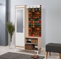 Dulap cu pantofar, cuier si oglinda Inci 723, Vella, 100x36x190 cm, multicolor
