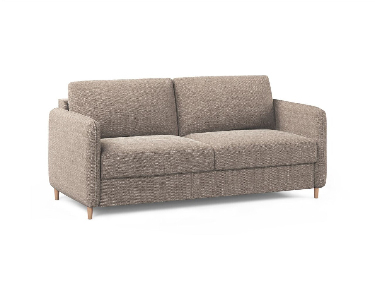 Canapea extensibila 3 locuri, Simo, Micadoni Home, 184x102x95 cm, tesatura structurata, maro deschis — imaginea 6