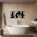 Decoratiune de perete, Good Bad Sexy, Metal, 42 x 70 cm, 2 piese, Negru