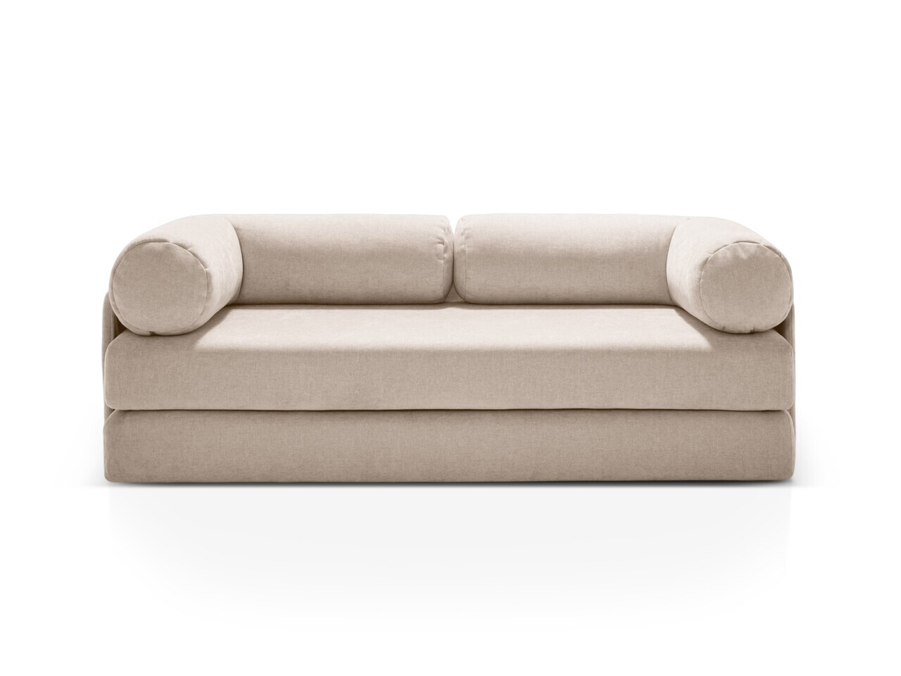 Canapea extensibila 3 locuri, Dreamy, Micadoni Home, 206x95x70 cm, tesatura structurata, bej — imaginea 2