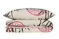 Lenjerie de pat dubla (DE), 3 piese, Bambu - Pink v2, Victoria, 65% bumbac/35% poliester