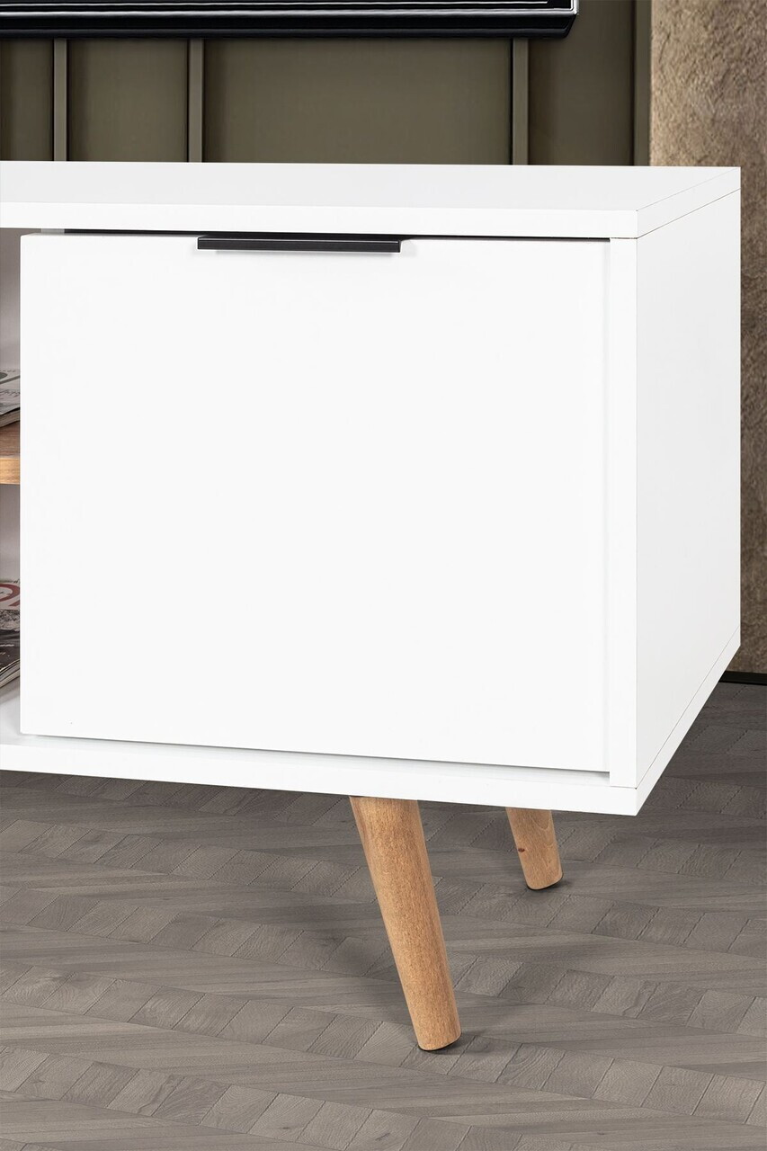 Comoda TV, Hanah Home, Sina 3618, 160x59x35 cm, PAL, Alb/Maro — imaginea 5