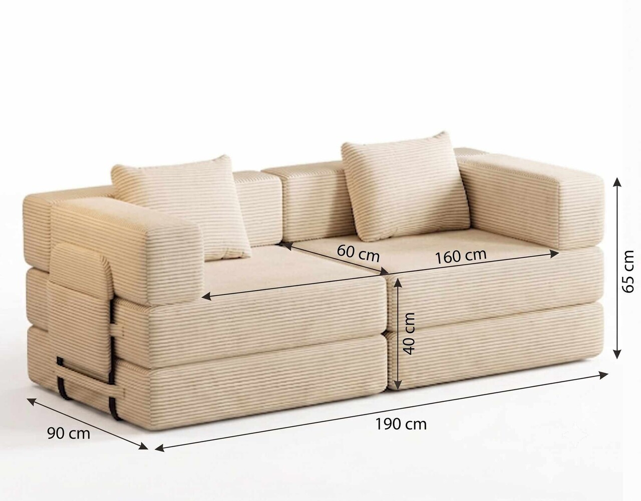 Canapea extensibila 3 locuri, Atelier del Sofa, 326NYR1154, Crem — imaginea 9