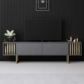 Comoda TV, Bexley, Gold Line, Antracit / Aur