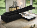 Coltar extensibil dreapta 5 locuri ELTAP, RT-06AU, Kanedo, 269x204x86 cm, lemn/poliester, negru