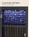 Cabinet pentru bijuterii cu oglinda si fixare usa/perete Songmics, 36.7 x 10 x 120 cm, PAL, negru