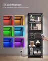 Biblioteca cu 6 rafturi, Vasagle, iluminare LED reglabila, 60x30.3x178.6 cm, otel/placaj, negru ebony