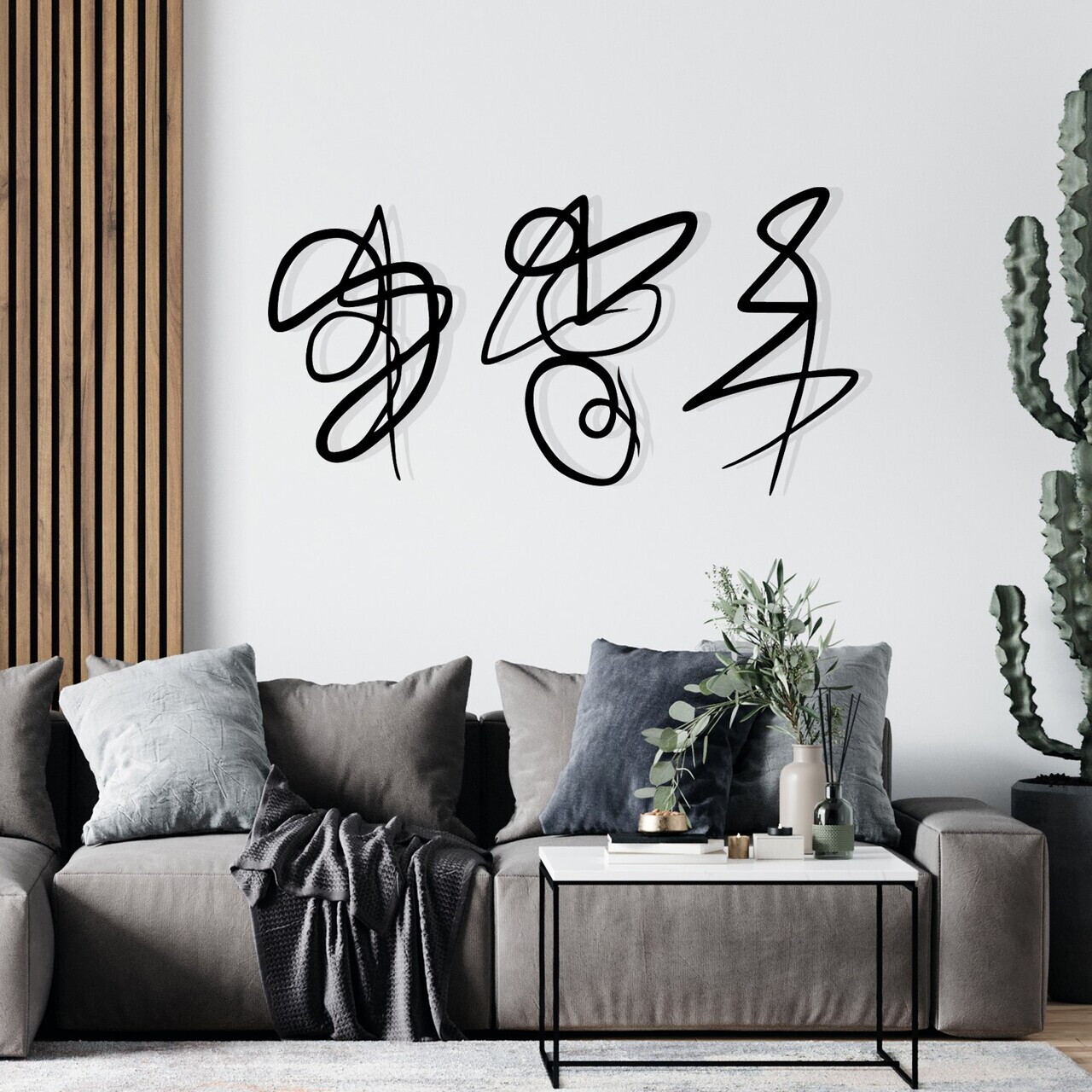 Decoratiune de perete, Tramonto, Dimensiuni: 90 x 54 cm, Negru — imaginea 2