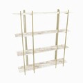 Corp biblioteca, Zena Home, Moss, 160x180x29.6 cm, PAL, Alb/Auriu