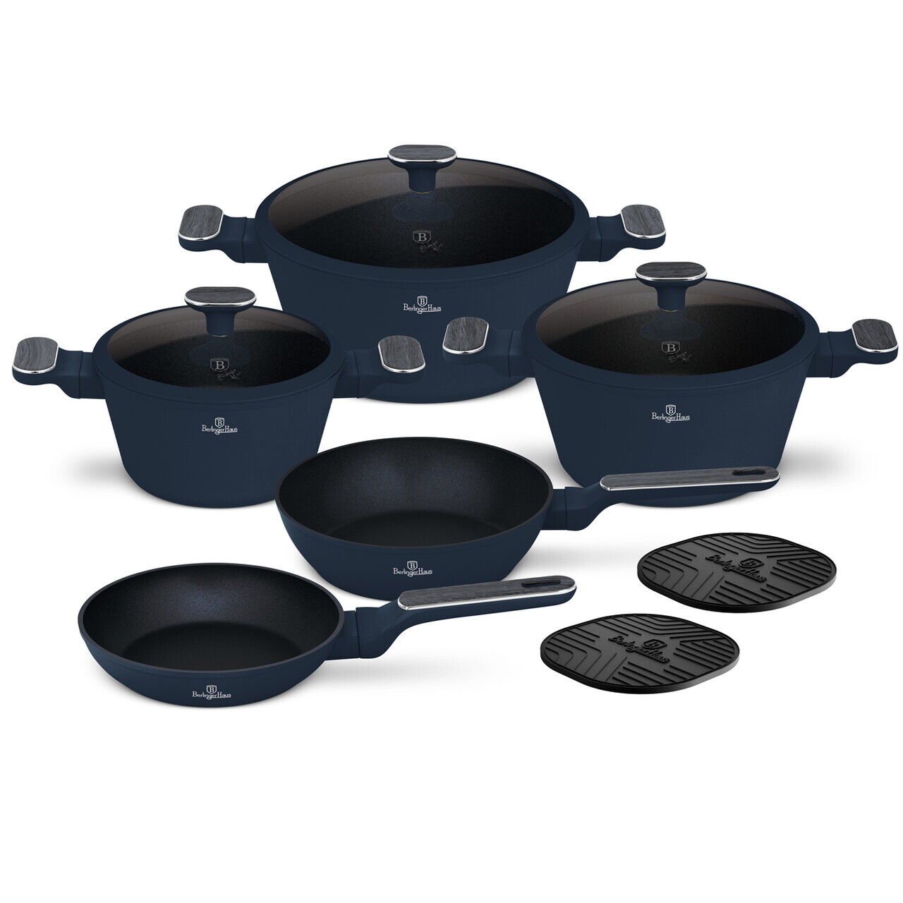 Set pentru gatit Berlinger Haus, Deep Sea, 10 piese, aluminiu forjat, albastru mat/gri - imagine 3