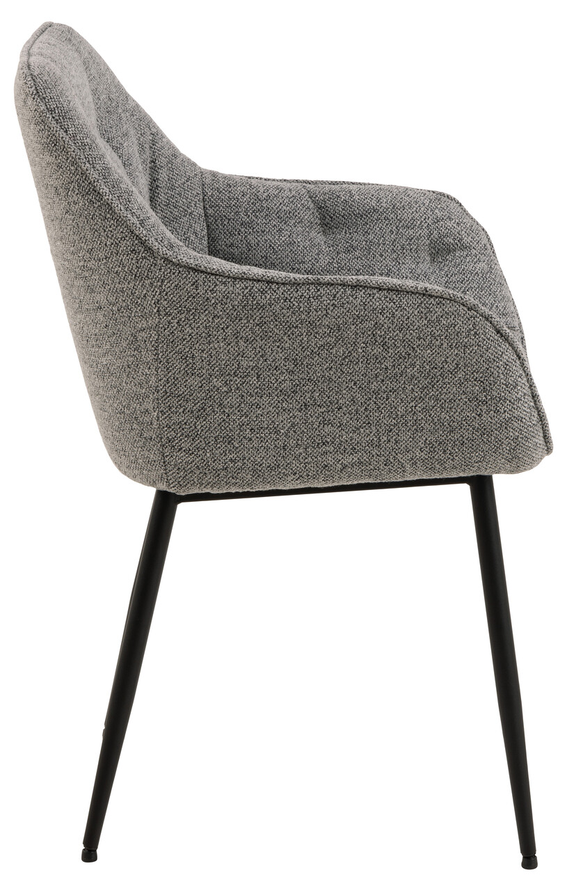 Scaun Brooke, Actona, 58x55x83 cm, tesatura Boucle/otel, gri - view 5