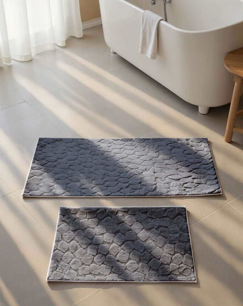 Set covorase de baie, L'essentiel Maison, Rabbit, Antracit - imagine 2