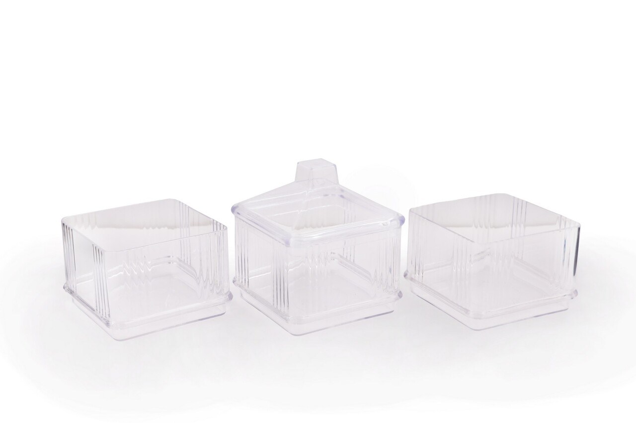 Set recipiente depozitare, Hermia, 964FRM5105, Capac: 10 x 10 x 7,5 cm (2 bucăți), Transparent - view 3