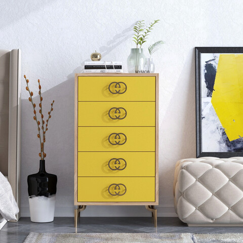 Dulap, mod design, nİce, 50x103x40 cm, stejar / galben