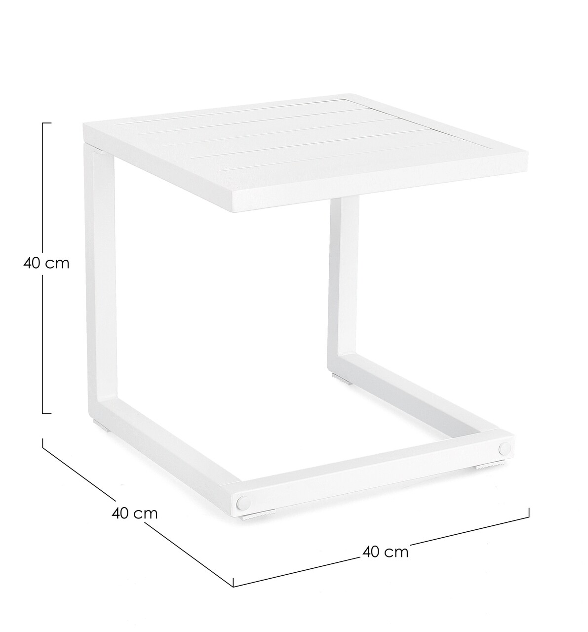 Masa de cafea pentru gradina Hilde, Bizzotto, 40 x 40 x 40 cm, aluminiu, alb - 1 | YEO