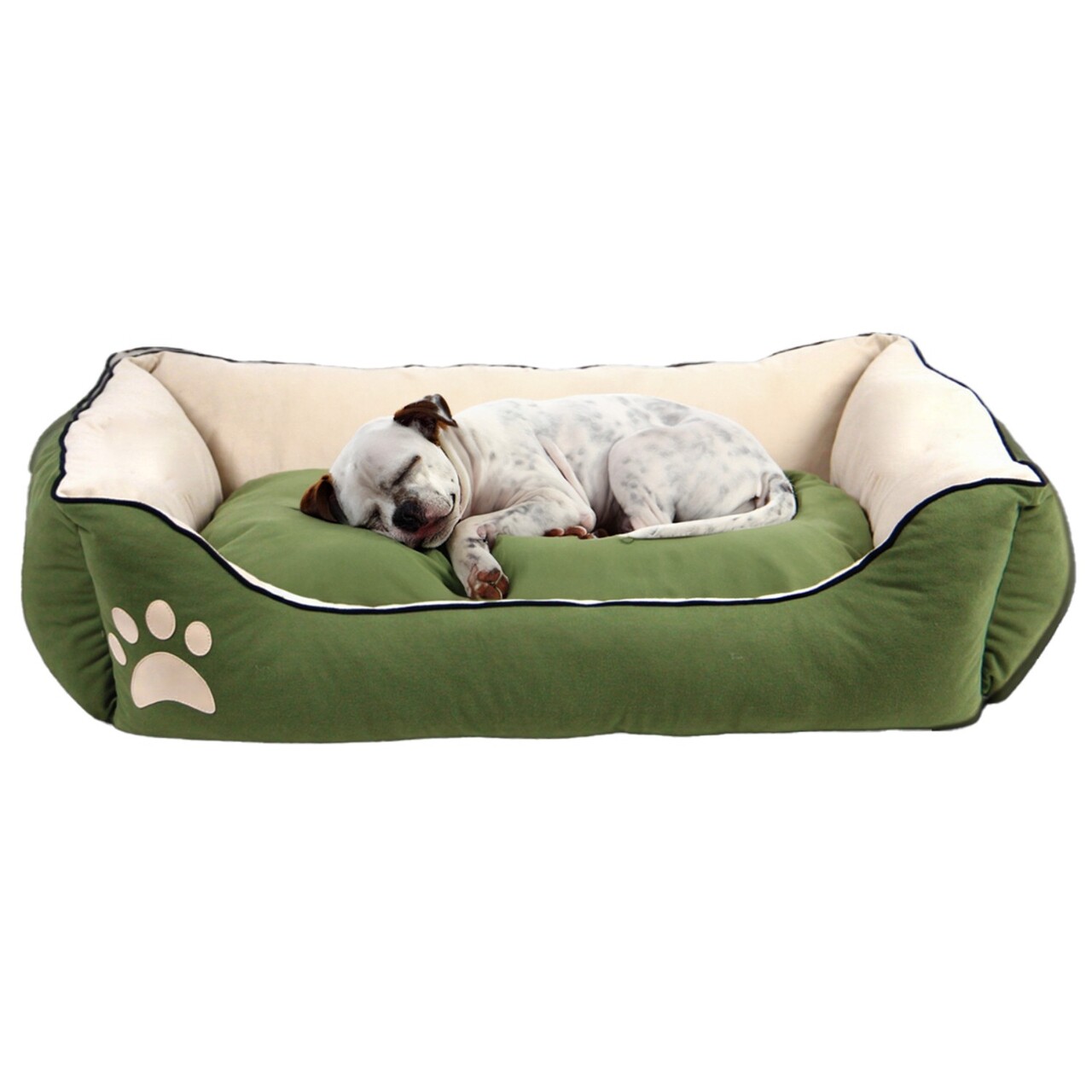 Pat pentru animale de companie, Paws &amp; Whiskers, Lucy Dog &amp; Cat M, Material exterior: 100% poliester, Verde / Ecru - view 2
