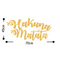 Decoratiune de perete, Hakuna Matata, Metal, 70 x 35 cm, Auriu