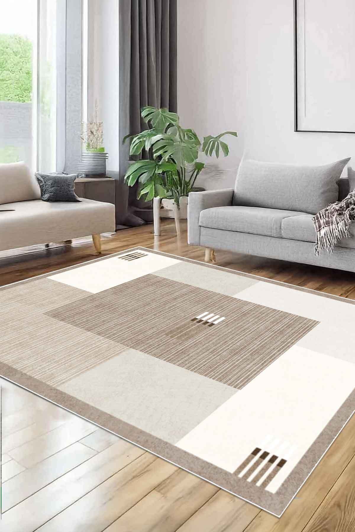 Covor, CLR-7374-HALI-47, 100x150 cm, Poliester, Bej