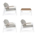 Set mobilier pentru gradina/terasa 4 piese Einar, Bizzotto, aluminiu/placaj/poliester, alb