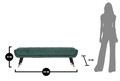 Bancheta Infinity, Mauro Ferretti, 141x41x43 cm, catifea, verde