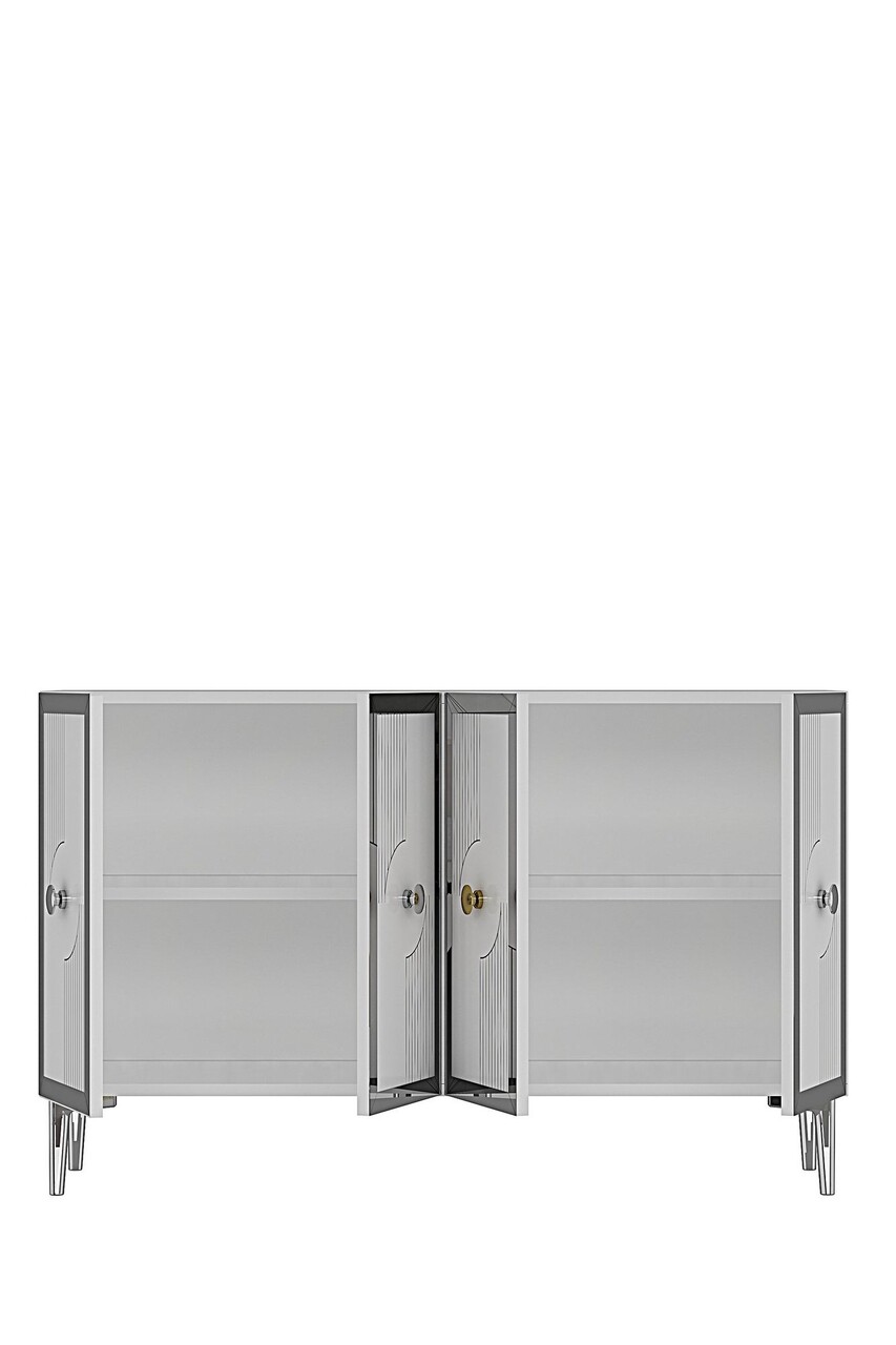 Consola, Hanah Home, Pega 120, 120x79x32 cm, Alb / Argintiu - view 6