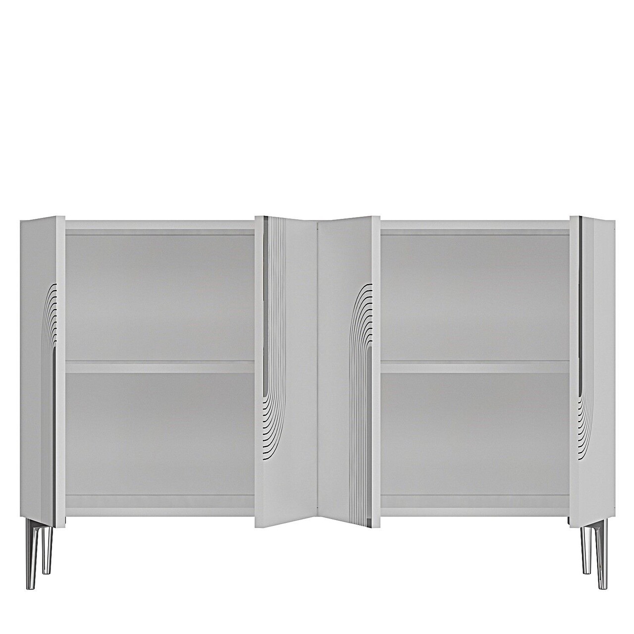 Consola, Hanah Home, Meyra 120, 120x75x32 cm, Alb / Argintiu - view 8