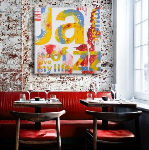 Tablou music, mauro ferretti, 100x3.5x100 cm, canvas/lemn, multicolor