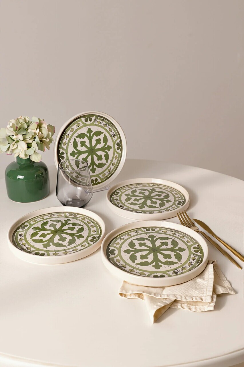 Set farfurii pentru desert, Hermia, 275KRM2609, Dimensiune: 21 cm (4 bucăți), Crem — imaginea 4