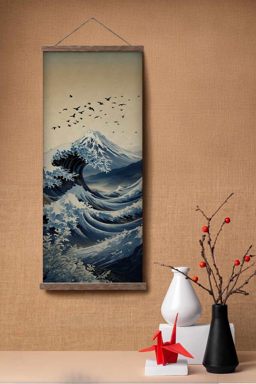 Tablou decorativ, ARTJPNPSTRDK7, Lemn masiv, Pictura pe canvas, Multicolor - view 2