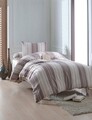 Lenjerie de pat pentru o persoana 2 piese, Lima - Brown, EnLora Home, 70% bumbac/30% poliester