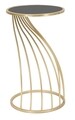 Masuta inalta Flush, Mauro Ferretti, Ø 35x60 cm, fier, negru/auriu