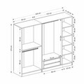 Dulap pentru haine, Hanah Home, Nisa, 225x210x52 cm, Alb