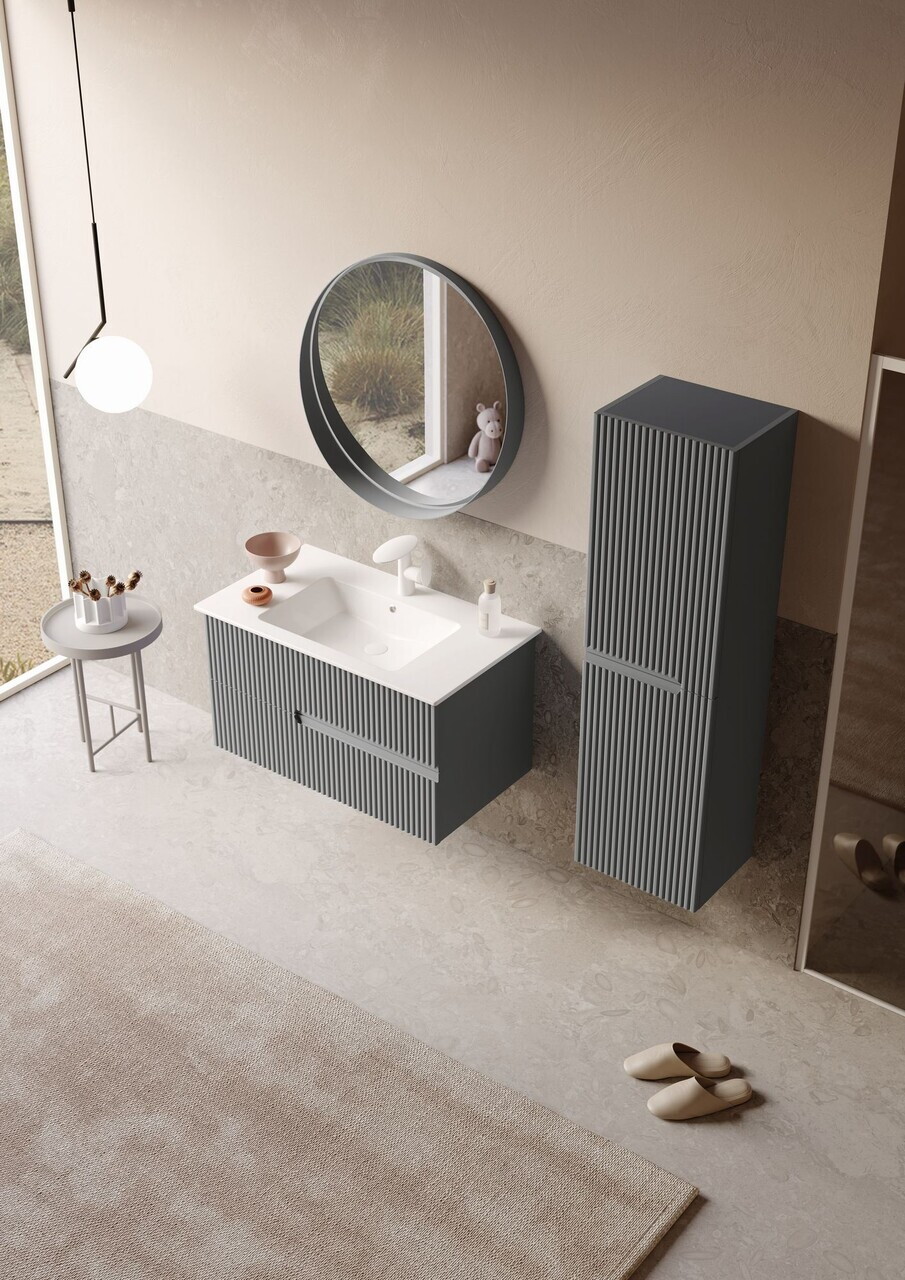 Dulap de baie, Hanah Home, Moonlight 40, Gri Mat — imaginea 4