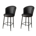 Set scaun de bar (2 bucăți), Charlotte, Uras, Metal, Negru