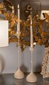 Set 2 suporturi de lumanare Slimmy, Mauro Ferretti, 8x26 cm, 8x37 cm, fier, crem/auriu