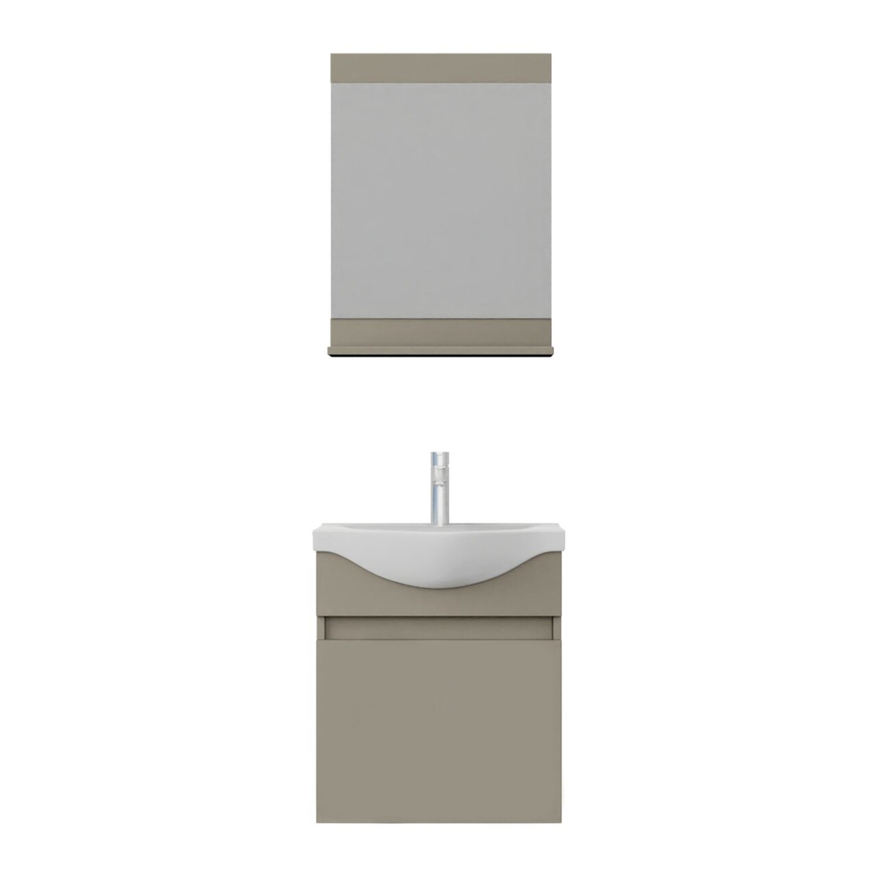 Set mobilier de baie (2 piese), Hanah Home, Mare 55, Latte - view 4