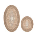 Set covorase de baie 2 piese, Alanur Home, Crown, Bumbac, Maro deschis