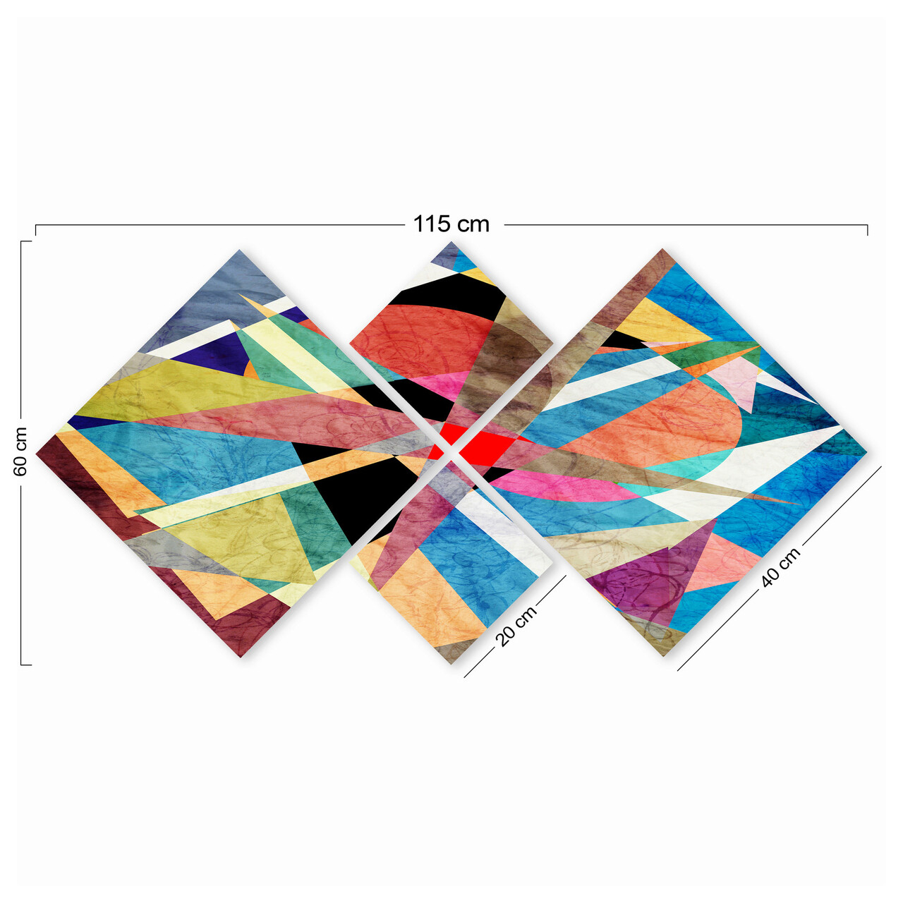 Set 4 tablouri decorative, 4MDF234625642, MDF, Imprimat UV, Multicolor