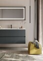 Set Dulap de Baie cu Chiuvetă și Oglindă (2 Piese), Hanah Home, Nest 121 v2, Antracit mat